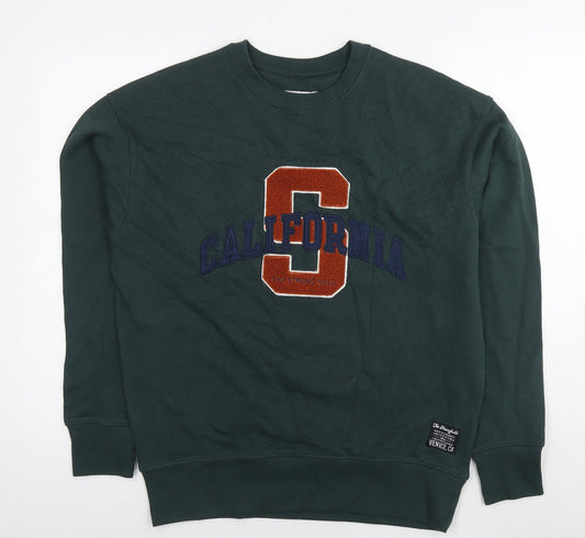 The Stronghold Mens Green Cotton Pullover Hoodie Size S - Logo