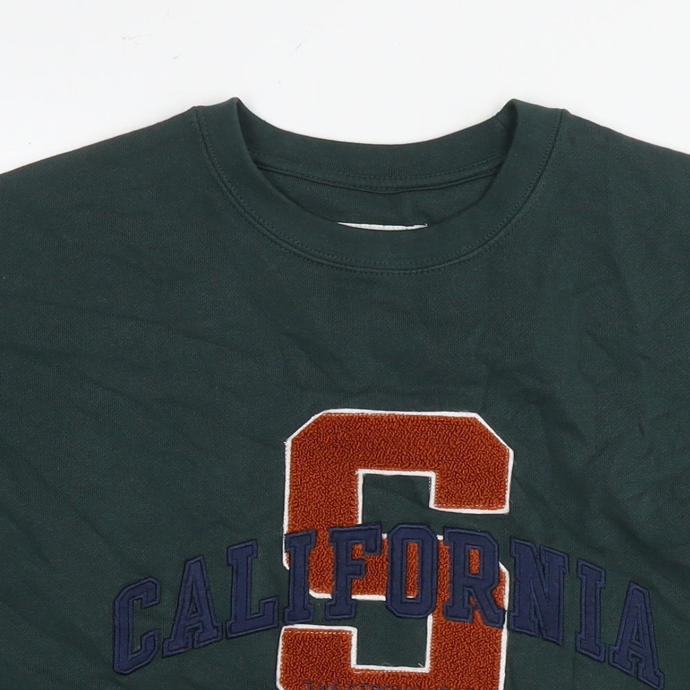 The Stronghold Mens Green Cotton Pullover Hoodie Size S - Logo