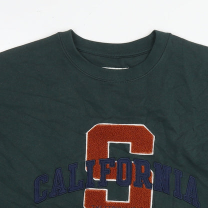 The Stronghold Mens Green Cotton Pullover Hoodie Size S - Logo