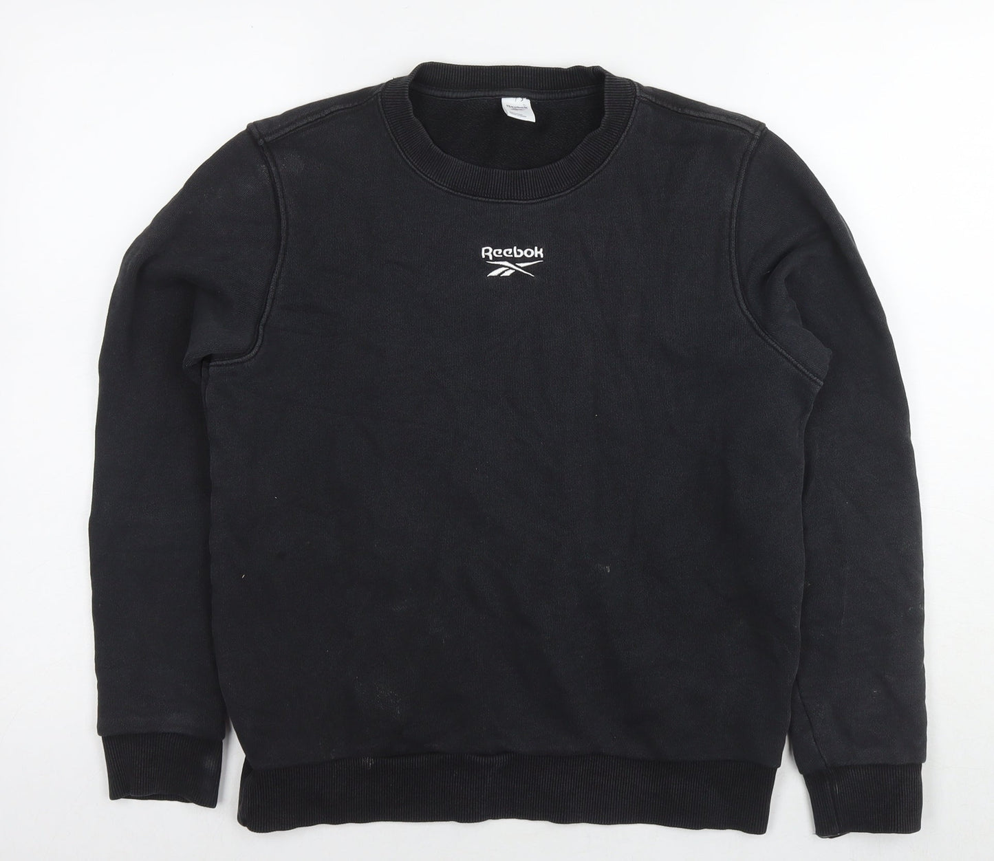 Reebok Womens Black Cotton Pullover Sweatshirt Size 8 Pullover - Size 8-10