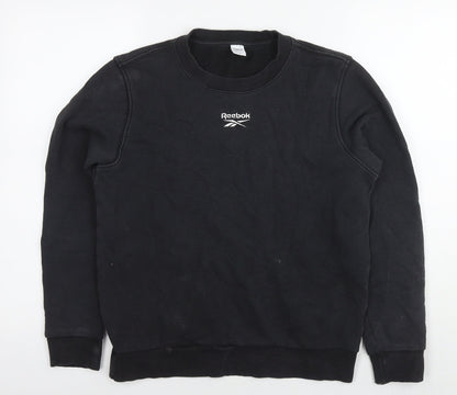 Reebok Womens Black Cotton Pullover Sweatshirt Size 8 Pullover - Size 8-10