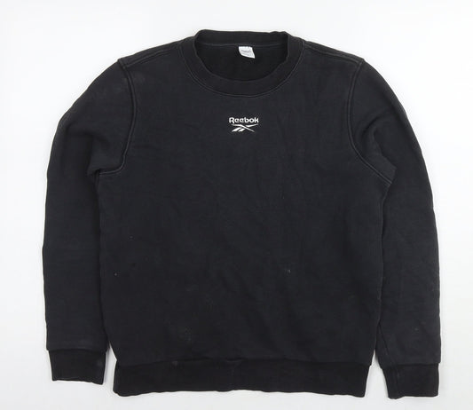 Reebok Womens Black Cotton Pullover Sweatshirt Size 8 Pullover - Size 8-10