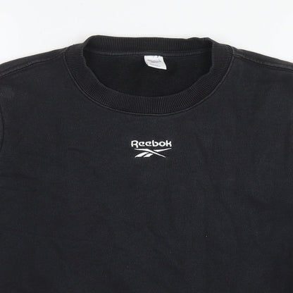 Reebok Womens Black Cotton Pullover Sweatshirt Size 8 Pullover - Size 8-10