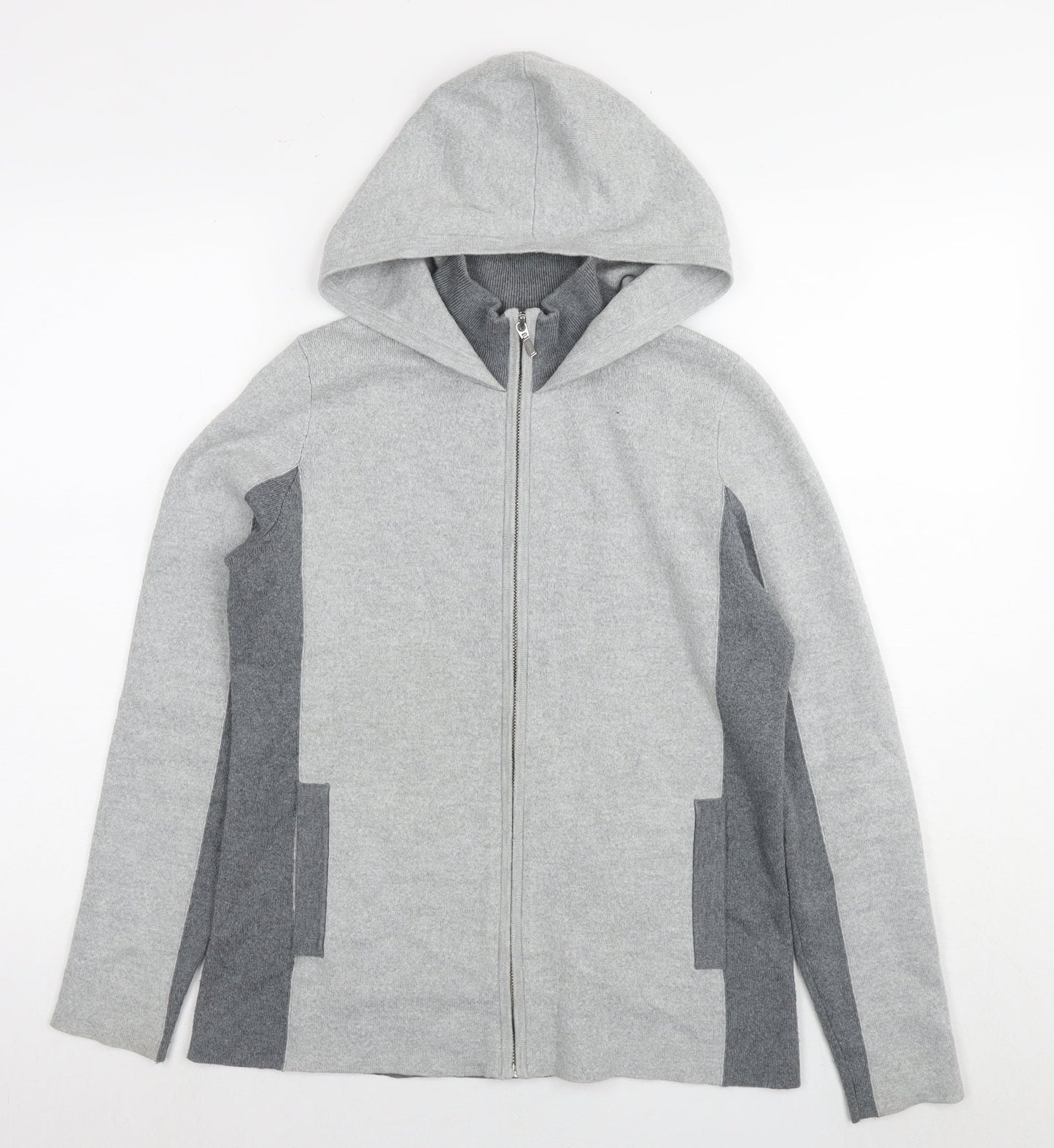 Rachel Zoe Womens Grey Cotton Full Zip Hoodie Size S Zip
