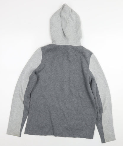 Rachel Zoe Womens Grey Cotton Full Zip Hoodie Size S Zip