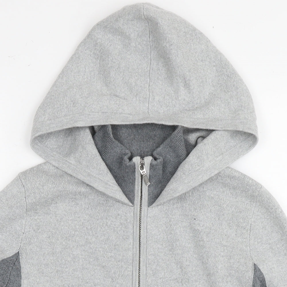 Rachel Zoe Womens Grey Cotton Full Zip Hoodie Size S Zip