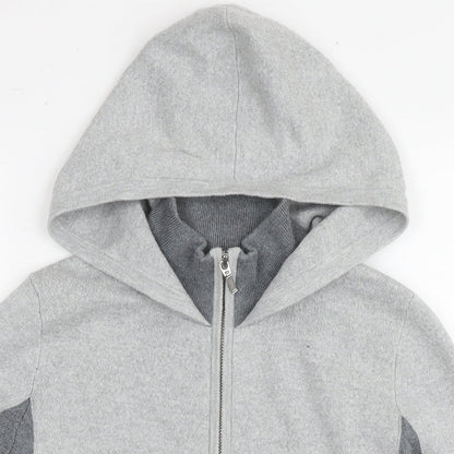 Rachel Zoe Womens Grey Cotton Full Zip Hoodie Size S Zip