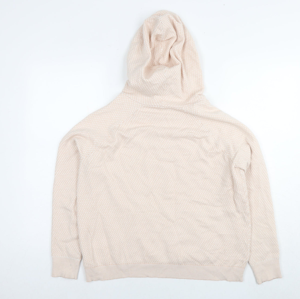 Payton Pringle Womens Beige Geometric Ramie Pullover Hoodie Size M Pullover