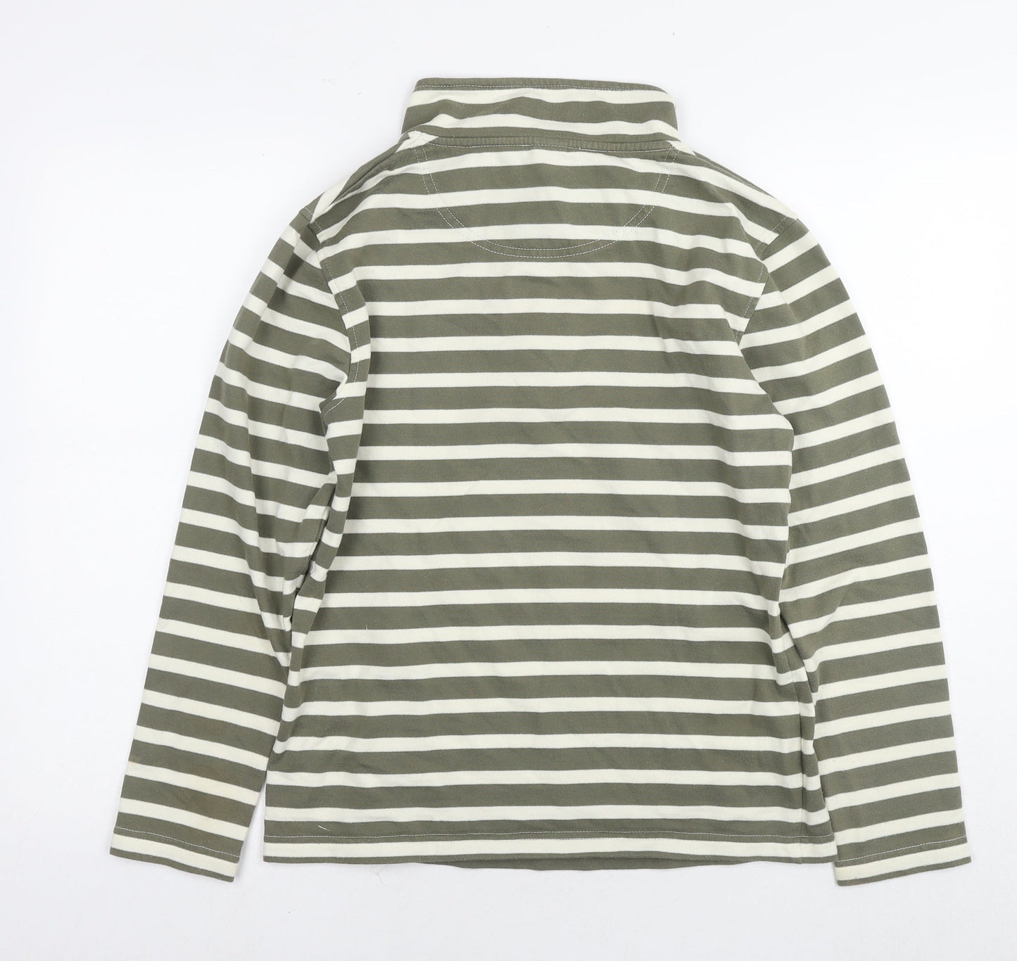 Cotton Traders Womens Green Striped Cotton Pullover Sweatshirt Size 10 Pullover - Size 10-12