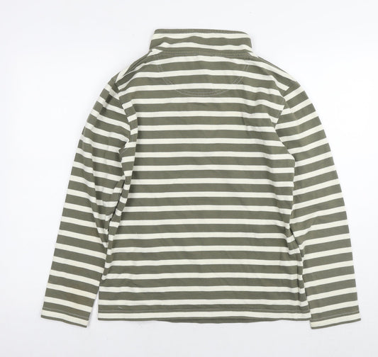 Cotton Traders Womens Green Striped Cotton Pullover Sweatshirt Size 10 Pullover - Size 10-12
