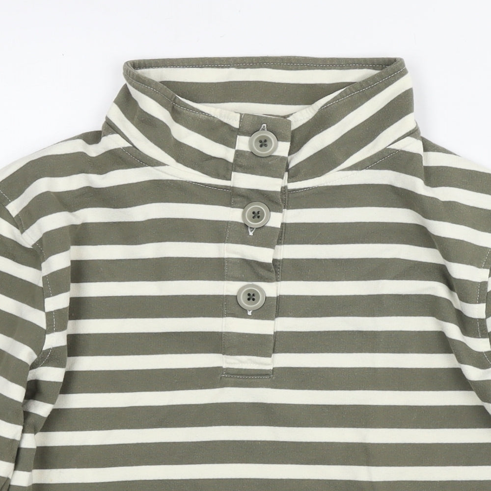 Cotton Traders Womens Green Striped Cotton Pullover Sweatshirt Size 10 Pullover - Size 10-12