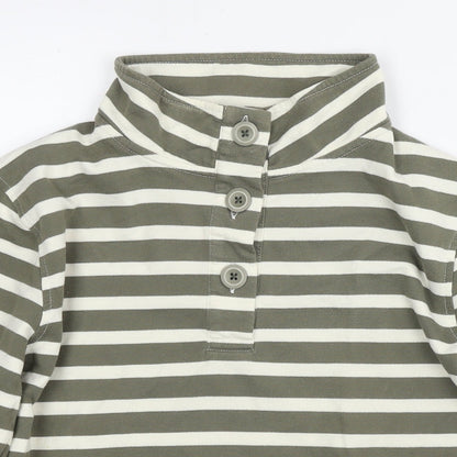 Cotton Traders Womens Green Striped Cotton Pullover Sweatshirt Size 10 Pullover - Size 10-12