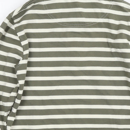 Cotton Traders Womens Green Striped Cotton Pullover Sweatshirt Size 10 Pullover - Size 10-12