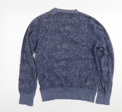 Realm & Empire Mens Blue Geometric Cotton Pullover Hoodie Size S