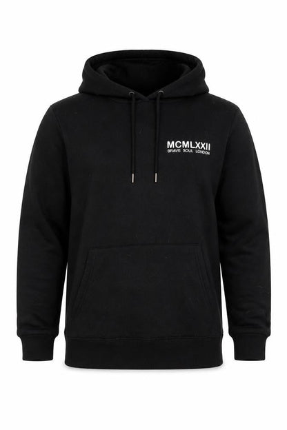 Mens UK Size S Brave Soul Black Pullover Hoodie