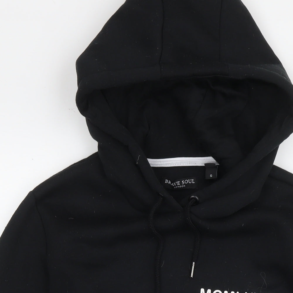 Mens UK Size S Brave Soul Black Pullover Hoodie