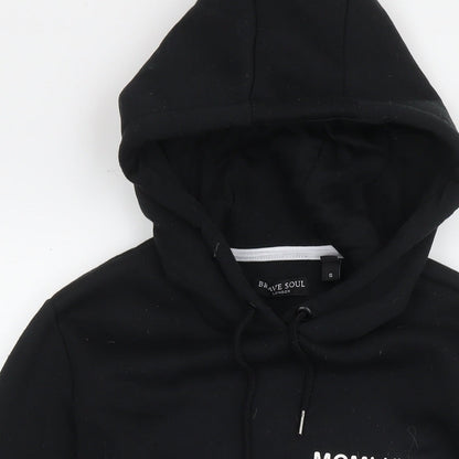 Mens UK Size S Brave Soul Black Pullover Hoodie