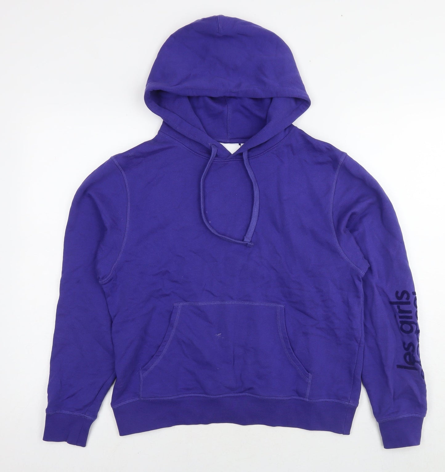 Less Girls Less Boys Womens Purple Cotton Pullover Hoodie Size L Pullover - Logo
