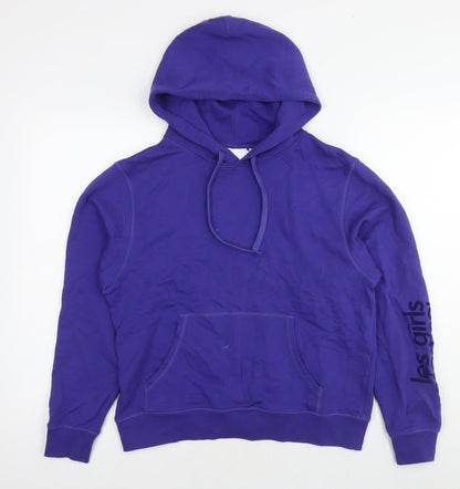 Less Girls Less Boys Womens Purple Cotton Pullover Hoodie Size L Pullover - Logo