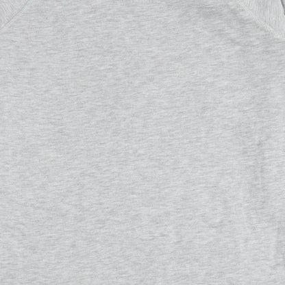 Jack Wills Womens Grey Cotton Jumper Dress Size 10 Round Neck Pullover - Logo
