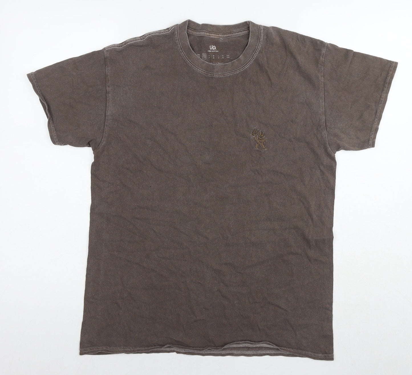 Urban Outfitters Mens Brown Polyester T-Shirt Size XS Round Neck