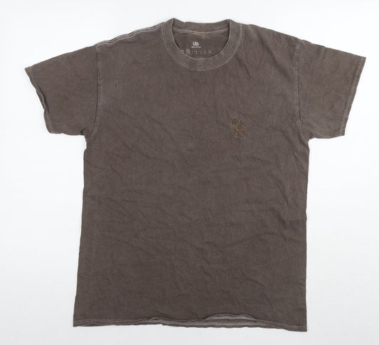 Urban Outfitters Mens Brown Polyester T-Shirt Size XS Round Neck