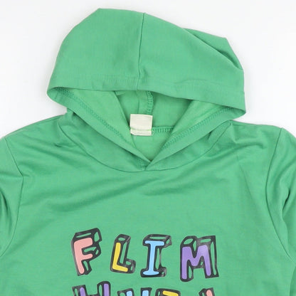 Foanja Boys Green Cotton Pullover Hoodie Size 13-14 Years Pullover - Flim Flam