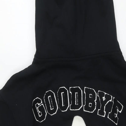 Mini Cream Womens Black Cotton Full Zip Hoodie Size S Pullover - Eyes Goodbye
