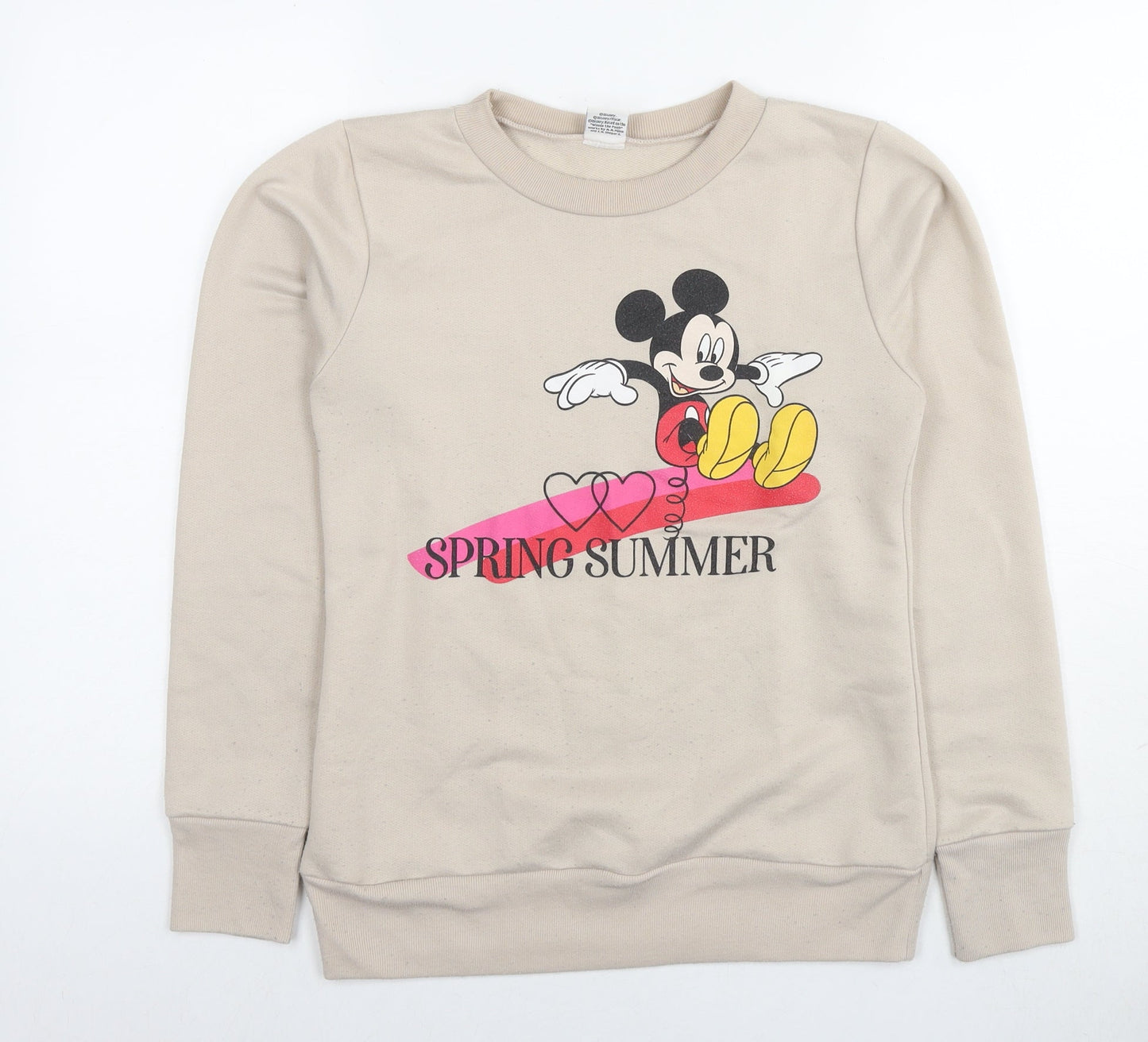 Womens UK Size 8 Disney Beige Pullover Hoodie