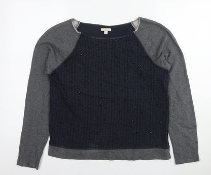 Gap Womens Multicoloured Polka Dot Cotton Pullover Sweatshirt Size M Pullover - Jeweled Detail