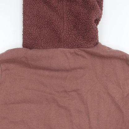 PINK Womens Brown Cotton Pullover Hoodie Size M Pullover - Logo