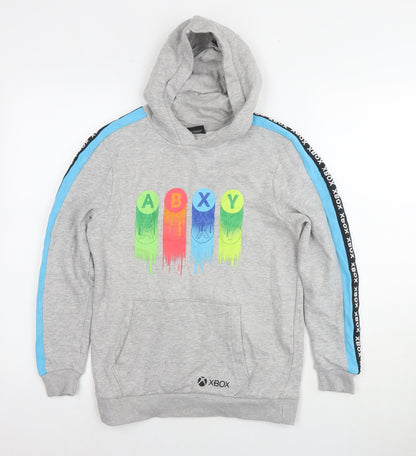 Xbox Boys Grey Cotton Pullover Hoodie Size 11-12 Years Pullover - Logo