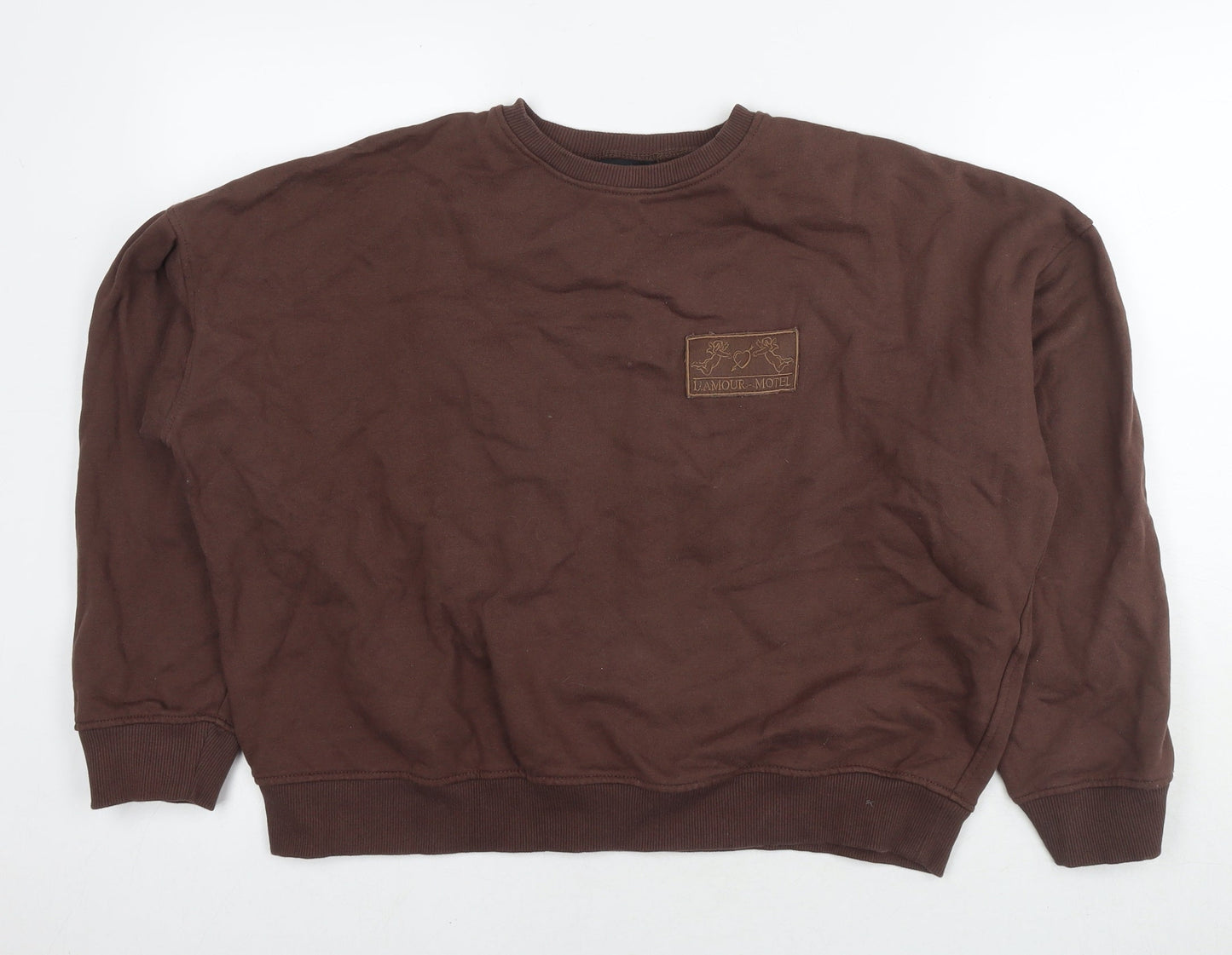 Motel Womens Brown Cotton Pullover Sweatshirt Size XS Pullover - Love