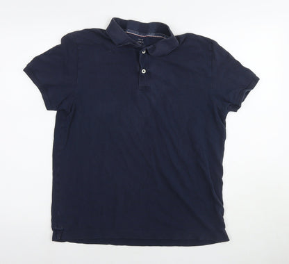 John Lewis Mens Blue Cotton Polo Size M Collared Pullover