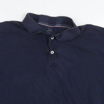 John Lewis Mens Blue Cotton Polo Size M Collared Pullover