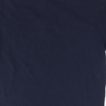 John Lewis Mens Blue Cotton Polo Size M Collared Pullover