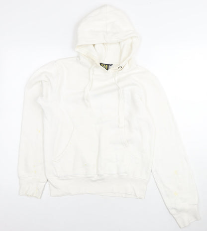 Classics Womens White Cotton Pullover Hoodie Size 8 Pullover
