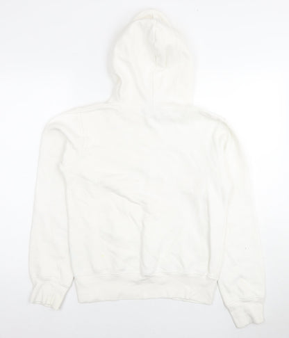 Classics Womens White Cotton Pullover Hoodie Size 8 Pullover