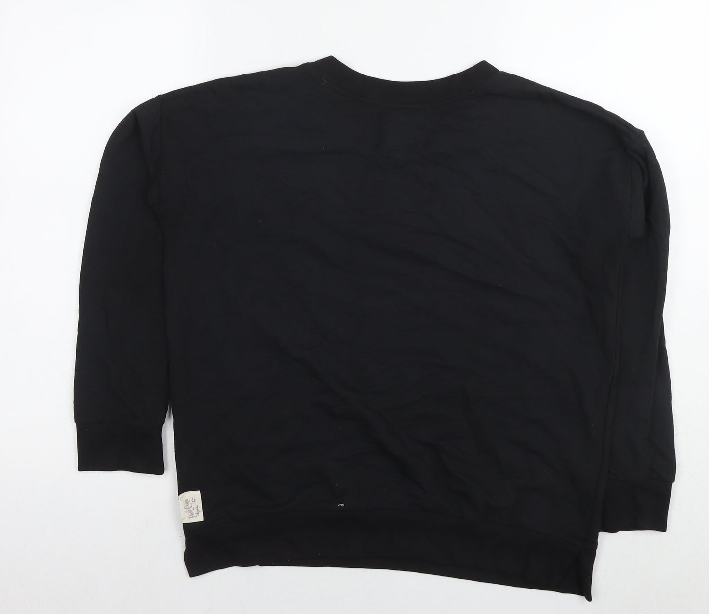 A Postcard From Brighton Womens Black Cotton Pullover Sweatshirt Size S Pullover - Flowers Peace