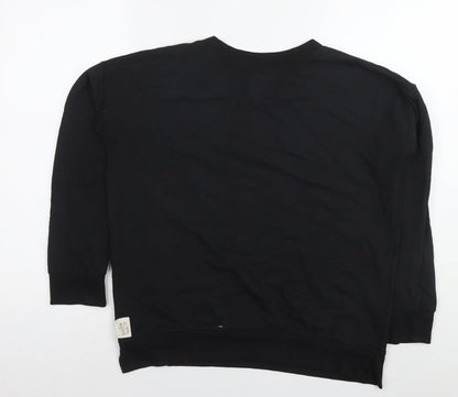 A Postcard From Brighton Womens Black Cotton Pullover Sweatshirt Size S Pullover - Flowers Peace