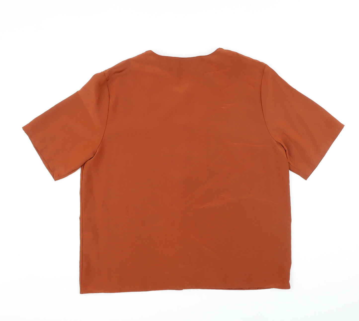 Debemhams Womens Brown Polycarbamide Tunic Blouse Size 14 Boat Neck