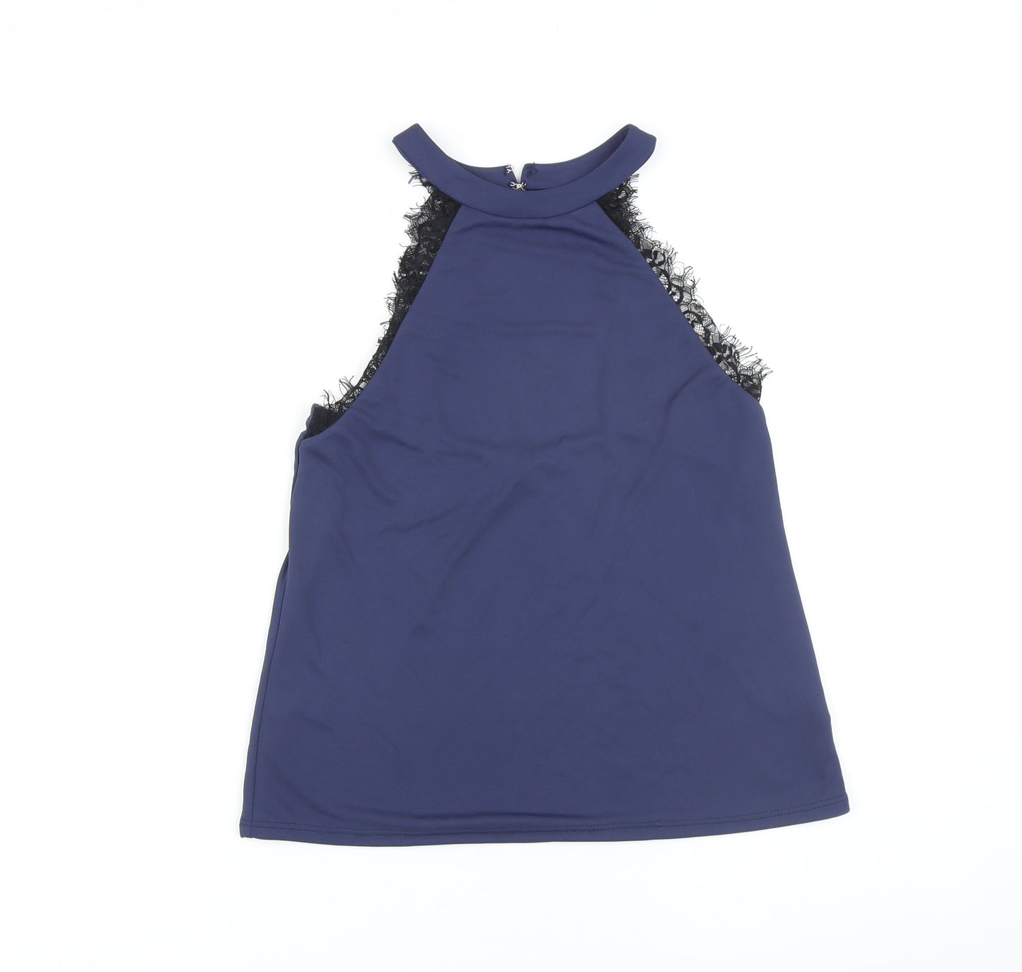 Womens UK Size 8 Topshop Blue Cropped Blouse