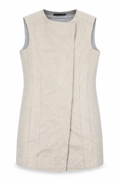 Le Comte Womens Beige Gilet Waistcoat Size 10 Snap