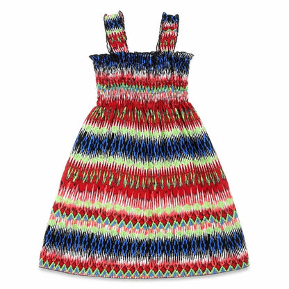 Win Win Womens Multicoloured Geometric Polyester A-Line Size L Square Neck