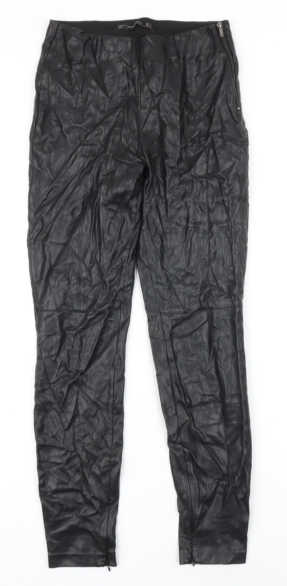 Womens UK Size S Zara Regular Fit  Black Trousers