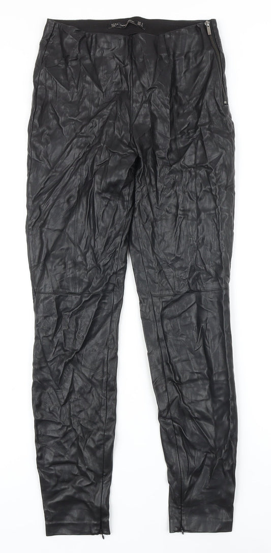 Womens UK Size S Zara Regular Fit  Black Trousers
