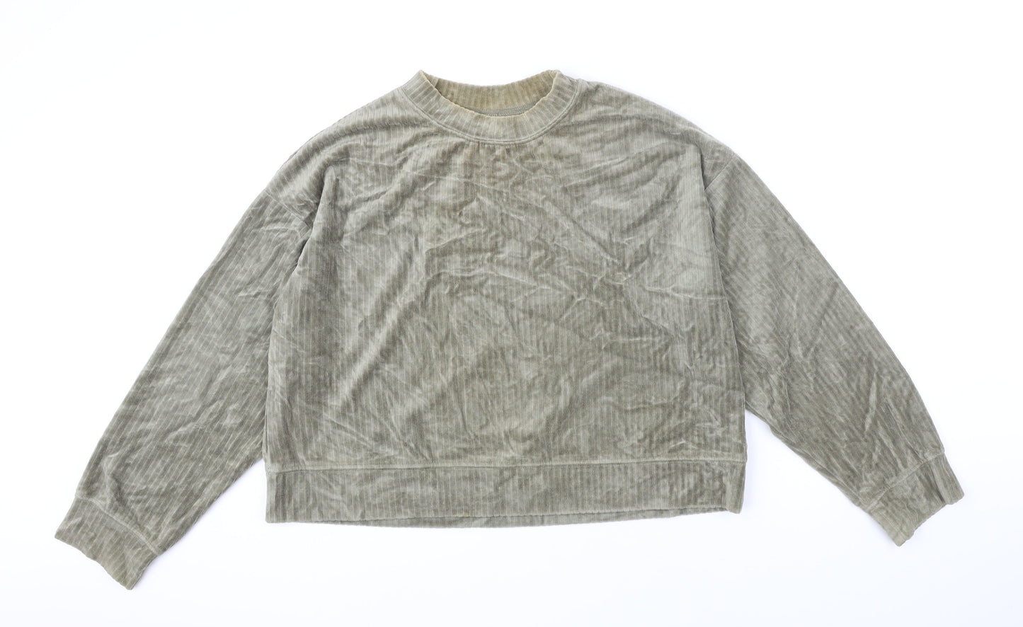 H&M Womens Green Polyester Pullover Sweatshirt Size S