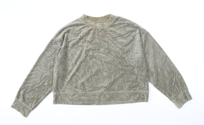 H&M Womens Green Polyester Pullover Sweatshirt Size S
