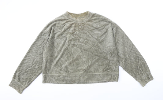 H&M Womens Green Polyester Pullover Sweatshirt Size S