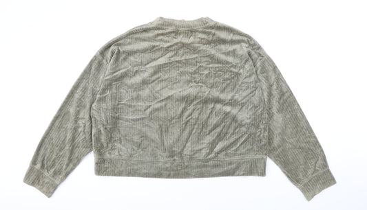 H&M Womens Green Polyester Pullover Sweatshirt Size S